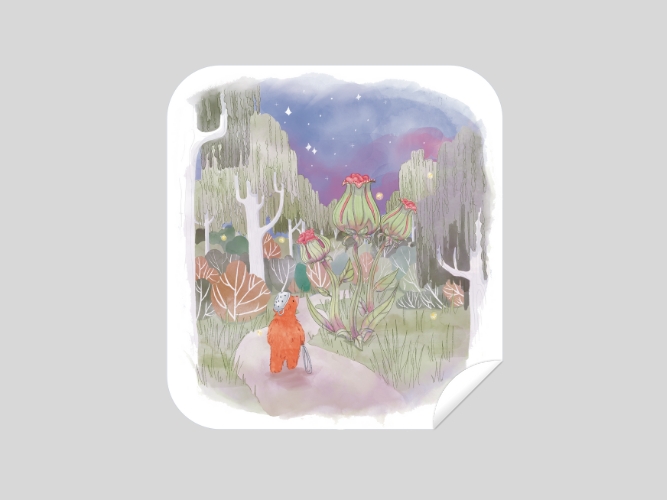 sticky bear die cut stickers scenes