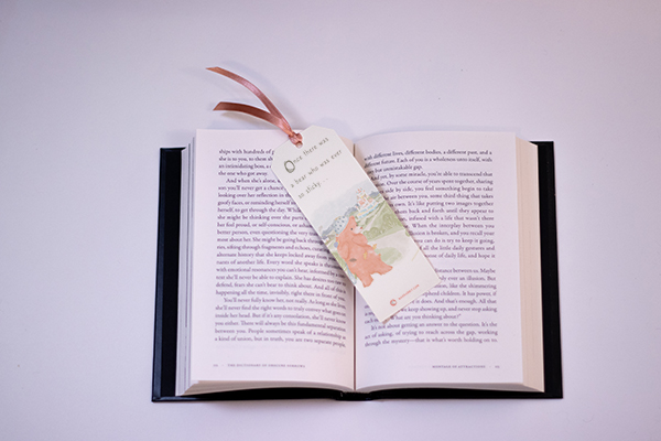 sticky bear bookmarks on book once upon a sticky